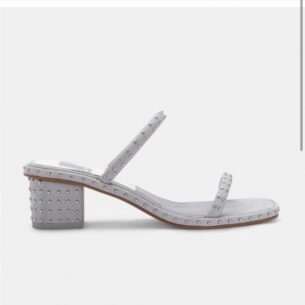 Dolce Vita Riya Studded Sandals Grey Nubuck